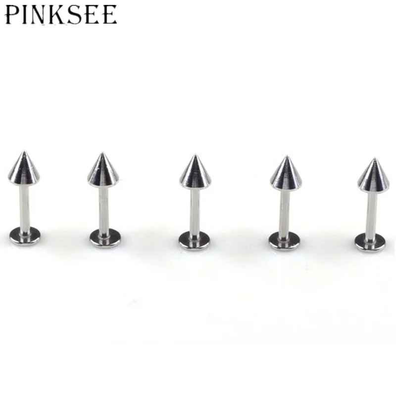 PINKSEE HOT 5pcs Lots Stainless Steel Labret Barbell Lip Spiked Stud Piecing Ring
PINKSEE HOT 5pcs Lots Stainless Steel Labret Barbell Lip Spiked Stud Piecing Ring