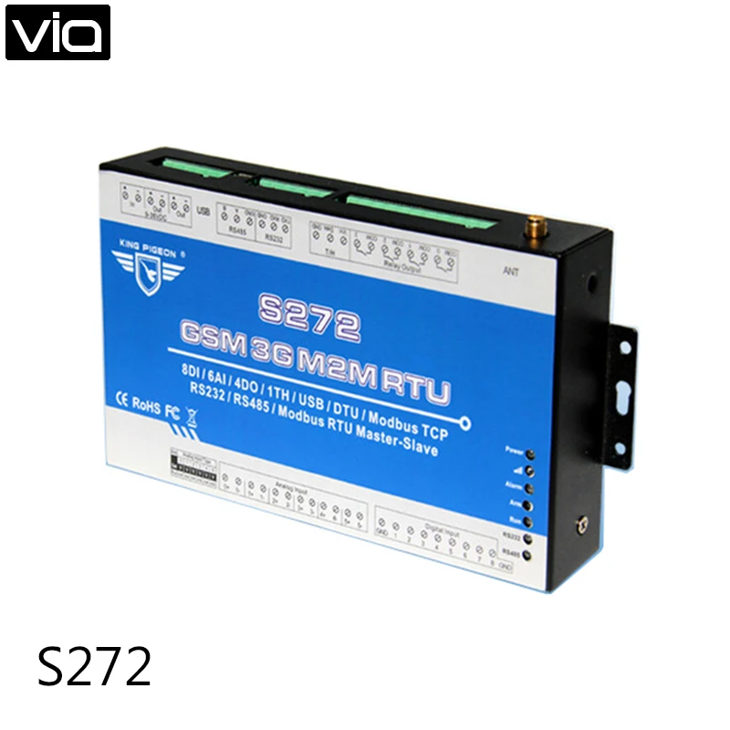 King Pigeon S272 Free Shipping 3G version GSM Remote Control switch terminal/GSM RTU, S272 with RS232 RS485 USB 8DIN 6AIN 4DO
King Pigeon S272 Free Shipping 3G version GSM Remote Control switch terminal/GSM RTU, S272 with RS232 RS485 USB 8DIN 6AIN 4DO
