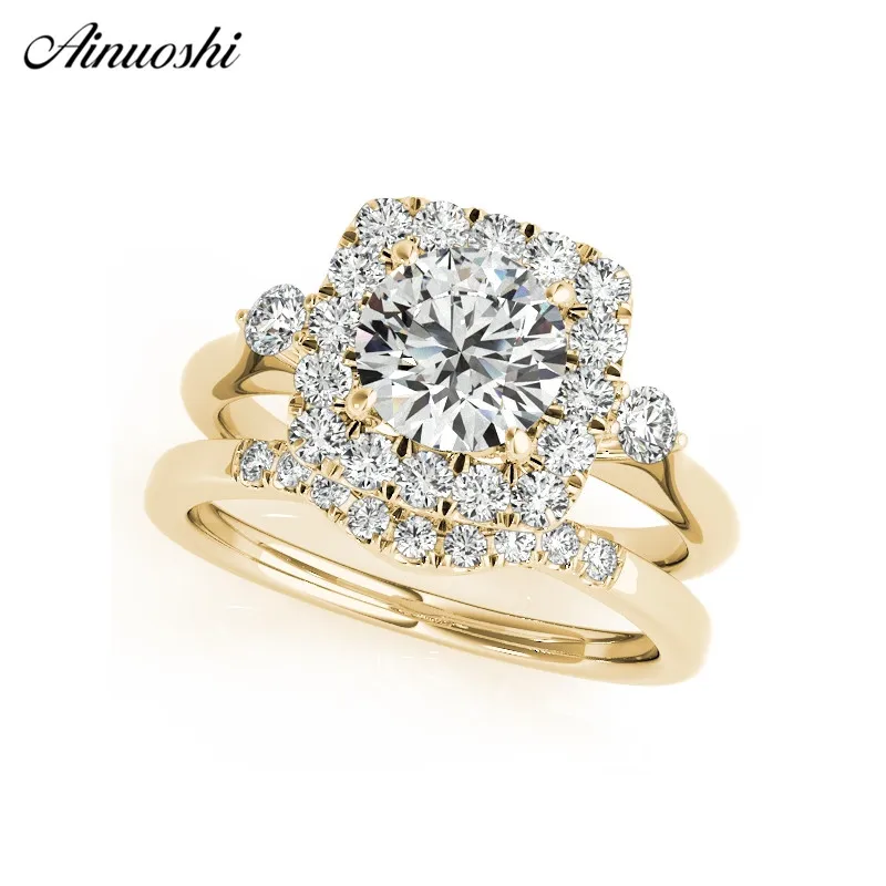 AINUOSHI 925 Sterling Silver Women Wedding Yellow Gold Color Rings Halo 0.5 Carats Round Cut Square Silver Party Rings Jewelry
AINUOSHI 925 Sterling Silver Women Wedding Yellow Gold Color Rings Halo 0.5 Carats Round Cut Square Silver Party Rings Jewelry