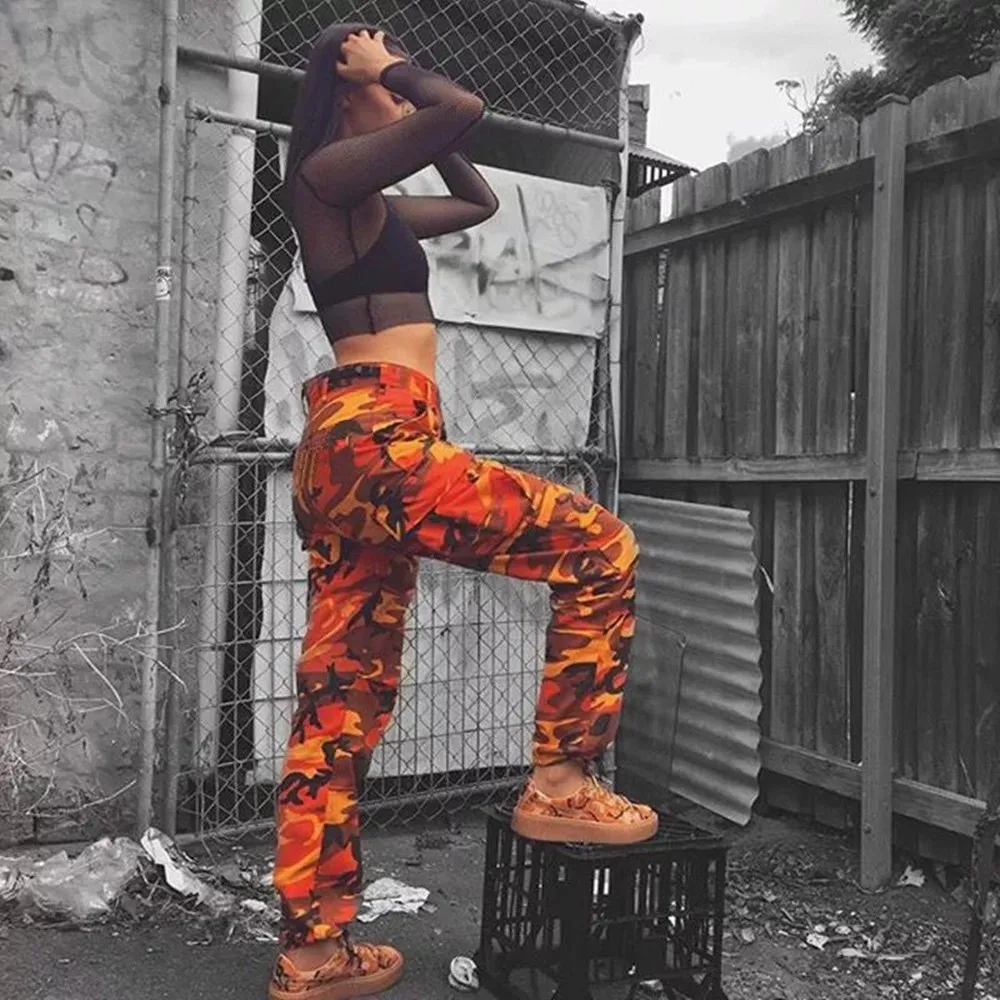 Women Camouflage Pants Casual Pink Camo Sweatpant Fashion Military Style Gray Orange Camo Pants High Waist Loose Ladies Trousers
Women Camouflage Pants Casual Pink Camo Sweatpant Fashion Military Style Gray Orange Camo Pants High Waist Loose Ladies Trousers
