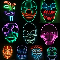10 COLOR Option Vendetta EL wire Mask Flashing Cosplay LED MASK Costume Anonymous Mask for Glowing dance Carnival Party Masks image