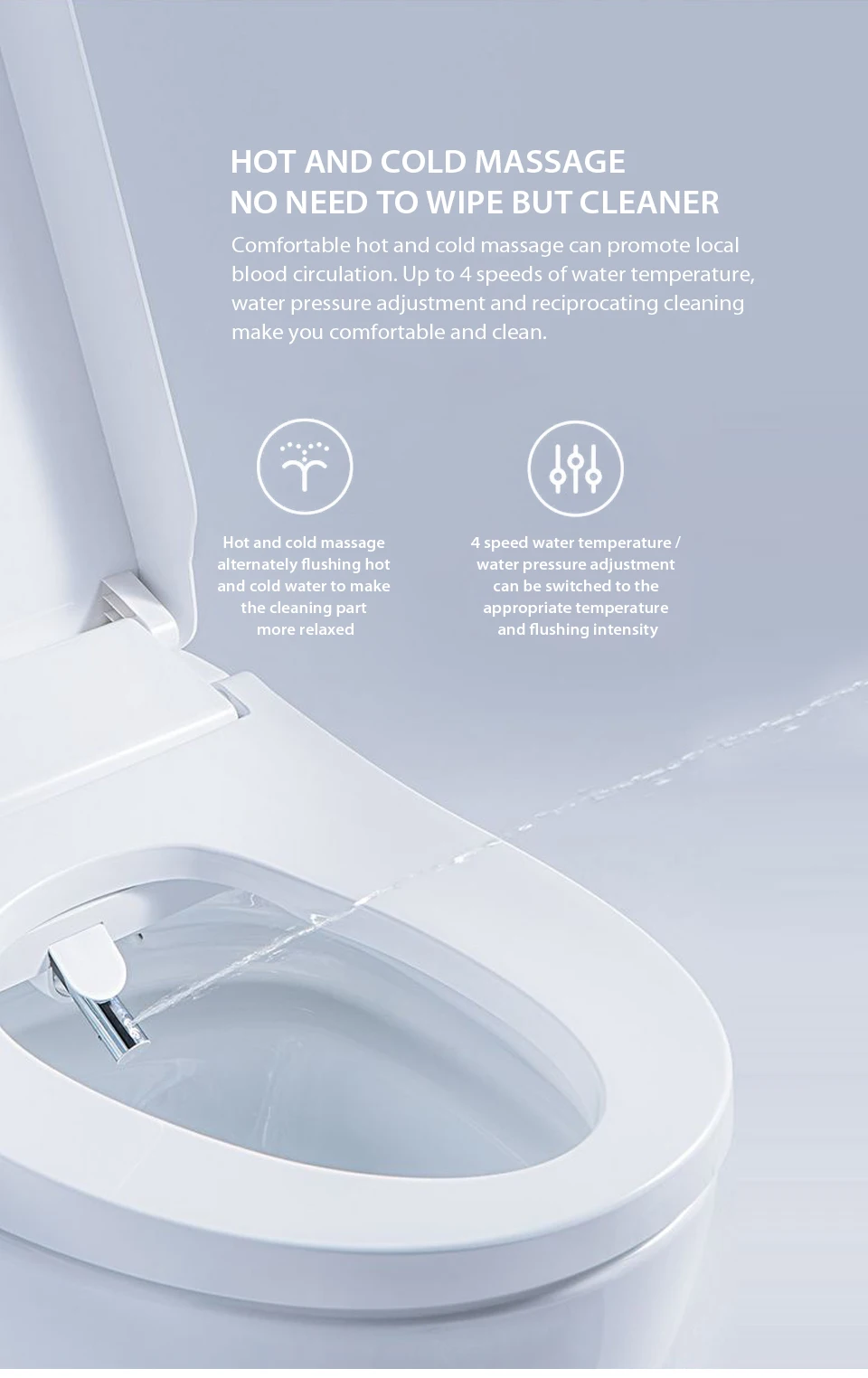 EcoFresh one-piece toilet WC Smart toilet seat auto seat cover flip opening Electronic Bidet intelligent heated toilet cover EcoFresh one-piece toilet WC Smart toilet seat auto seat cover flip opening Electronic Bidet intelligent heated toilet cover