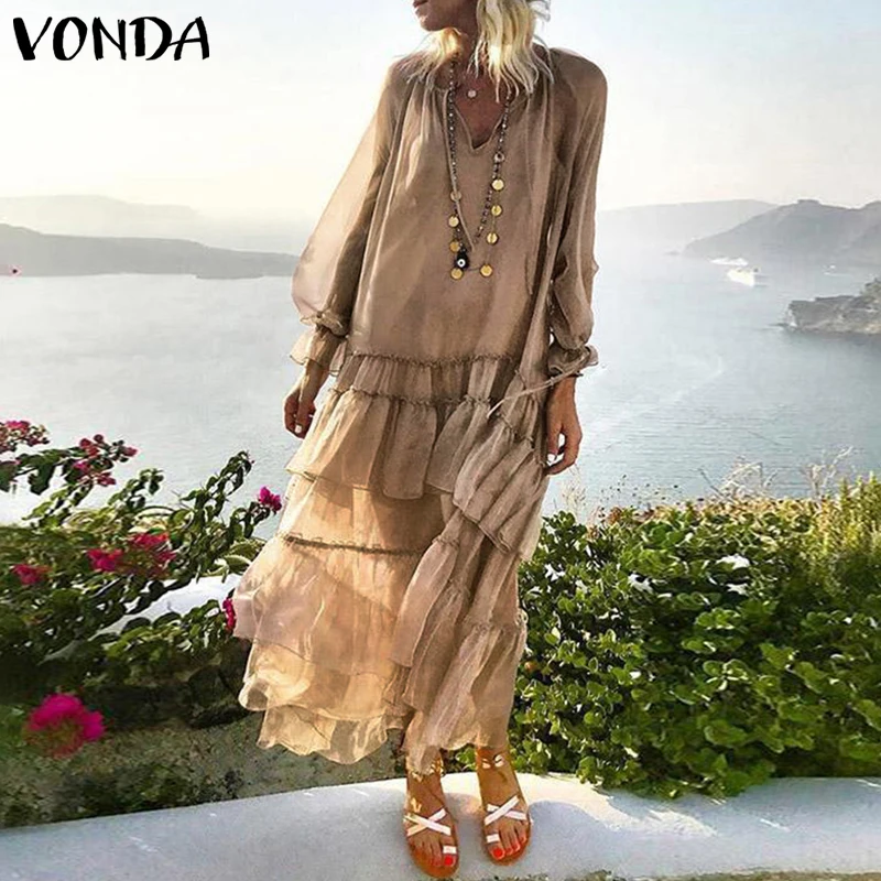 Plus Size 2019 VONDA Women Sexy Dress Summer Sundresses Deep V Neck Vintage Casual Long Maxi Dresses Loose Party Beach Vestidos
Plus Size 2019 VONDA Women Sexy Dress Summer Sundresses Deep V Neck Vintage Casual Long Maxi Dresses Loose Party Beach Vestidos