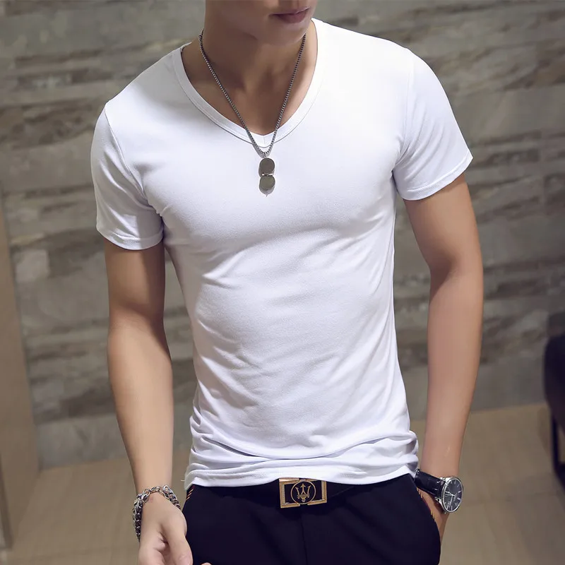 Collar White Plain T Shirt Men Summer Casual V Neck Men t-shirts Short Sleeve Undershirt Slim Fit Men's Tops Tees Army Green Red
Collar White Plain T Shirt Men Summer Casual V Neck Men t-shirts Short Sleeve Undershirt Slim Fit Men's Tops Tees Army Green Red