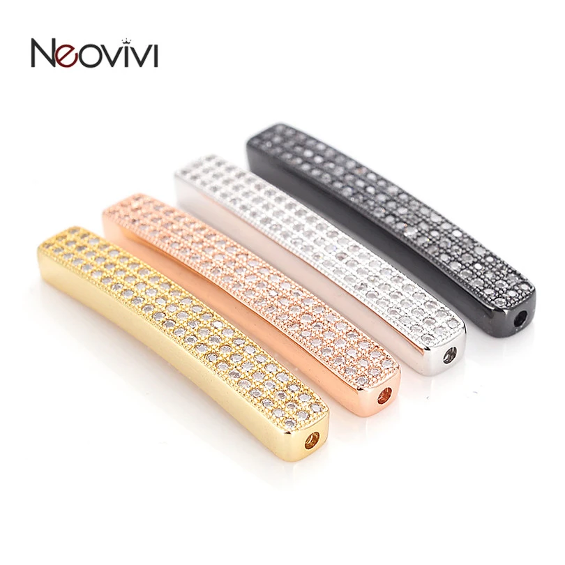 Neovivi Long Strip Beads for Jewelry Making Pave Cubic Zirconia Copper Charms Bead for Beadwork Bracelets Necklaces DIY Handmade
Neovivi Long Strip Beads for Jewelry Making Pave Cubic Zirconia Copper Charms Bead for Beadwork Bracelets Necklaces DIY Handmade