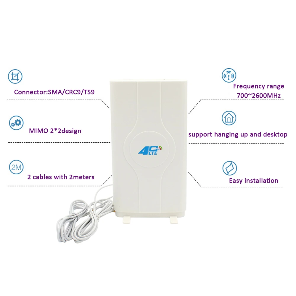 3G 4G LTE Антенна MIMO антенна TS9 Внешняя панельная CRC9 SMA разъем 2 м для модема