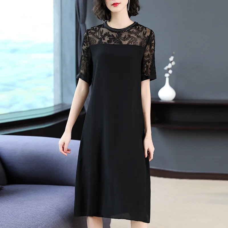 Summer Plus Size Women Dress Vintage Silk Dress Casual Loose Lace Dress Elegant Large size Party Dress Female Vestido M-3XL
Summer Plus Size Women Dress Vintage Silk Dress Casual Loose Lace Dress Elegant Large size Party Dress Female Vestido M-3XL