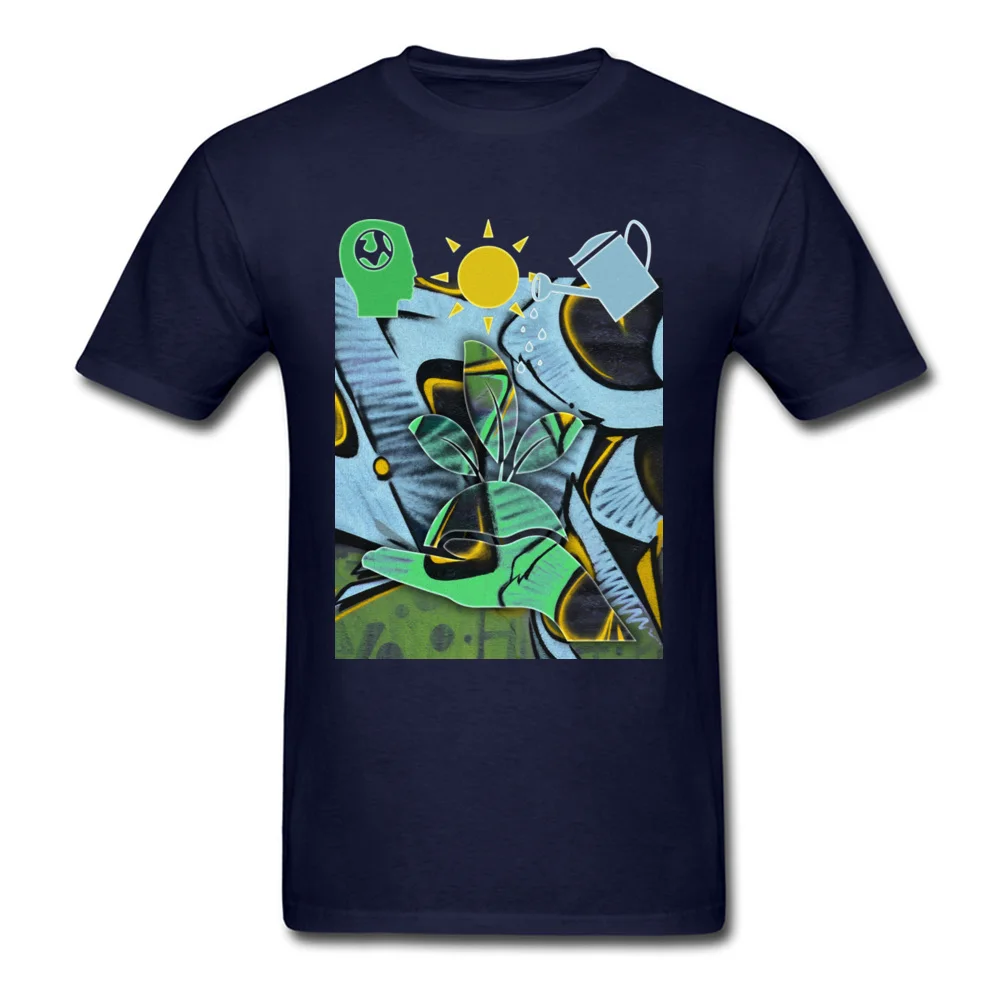 Brand GRAFFITI PLANTS ECO Street T Shirt Round Neck Cotton Fabric Men Tees Short Sleeve Autumn Street T Shirt Top Quality GRAFFITI PLANTS ECO navy