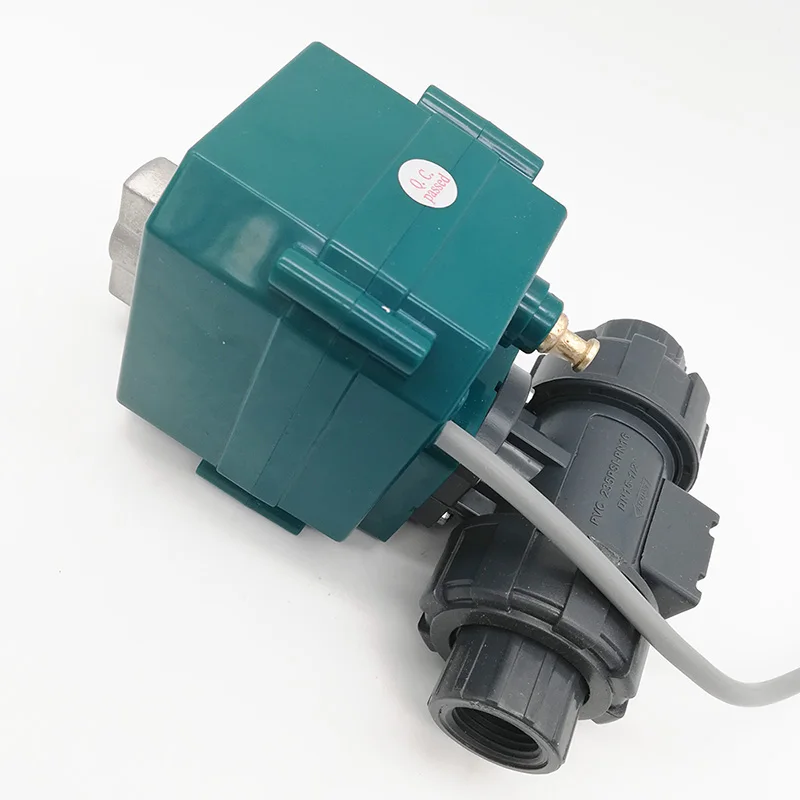CTF-001 DN15 G1/2" BSP 2-way electric motorized ball valve PVC with manual function for water equipment DC24V CR01 2 wires
CTF-001 DN15 G1/2" BSP 2-way electric motorized ball valve PVC with manual function for water equipment DC24V CR01 2 wires