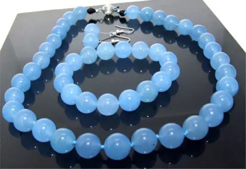 FREE SHIPPING>>@> 18" Necklace Bracelet Earring Blue Jade 10mm Knotted Each Beads^^^@^18K GP style Fine jewe Noble Natural jade
FREE SHIPPING>>@> 18" Necklace Bracelet Earring Blue Jade 10mm Knotted Each Beads^^^@^18K GP style Fine jewe Noble Natural jade