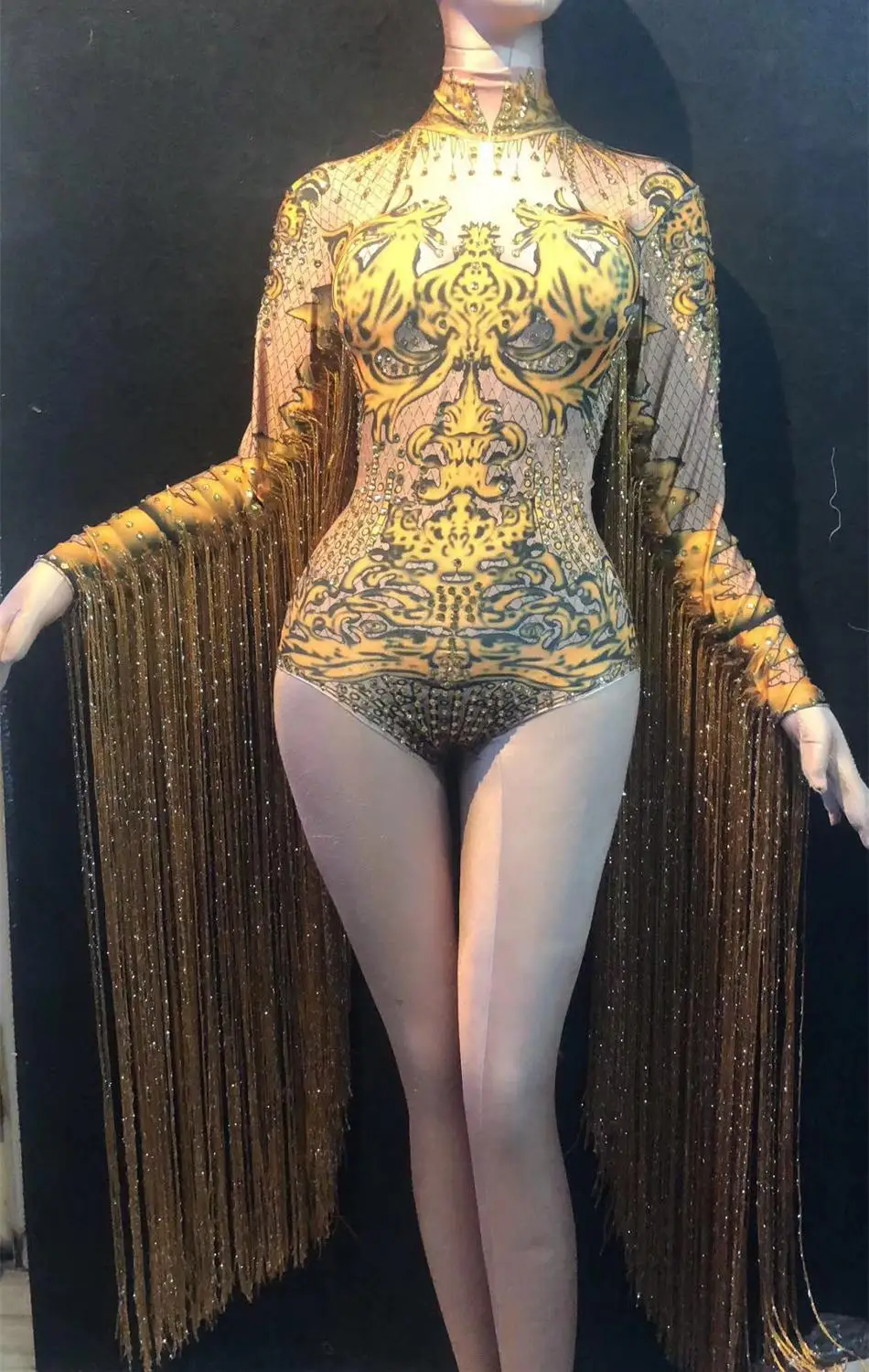 Festival Clothing Women Dance Stage Wear Nightclub Rhinestones Long Tassel Sleeves Bodysuit Birthday Celebrate Bar Outfit
Festival Clothing Women Dance Stage Wear Nightclub Rhinestones Long Tassel Sleeves Bodysuit Birthday Celebrate Bar Outfit