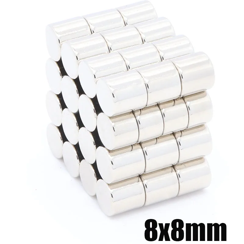 50Pcs 8x8 mm Super Strong Round Disc De Imanes 8mm x 8mm Rare Earth Neodymium permanent magnet powerful Magnetic Materials
50Pcs 8x8 mm Super Strong Round Disc De Imanes 8mm x 8mm Rare Earth Neodymium permanent magnet powerful Magnetic Materials