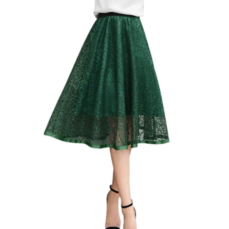 High Waist Vintage Lace Midi Skirts Mesh Tutu Skirt Hollow Out A line Women Casual Party Boho Skirt Big Swing Black
High Waist Vintage Lace Midi Skirts Mesh Tutu Skirt Hollow Out A line Women Casual Party Boho Skirt Big Swing Black