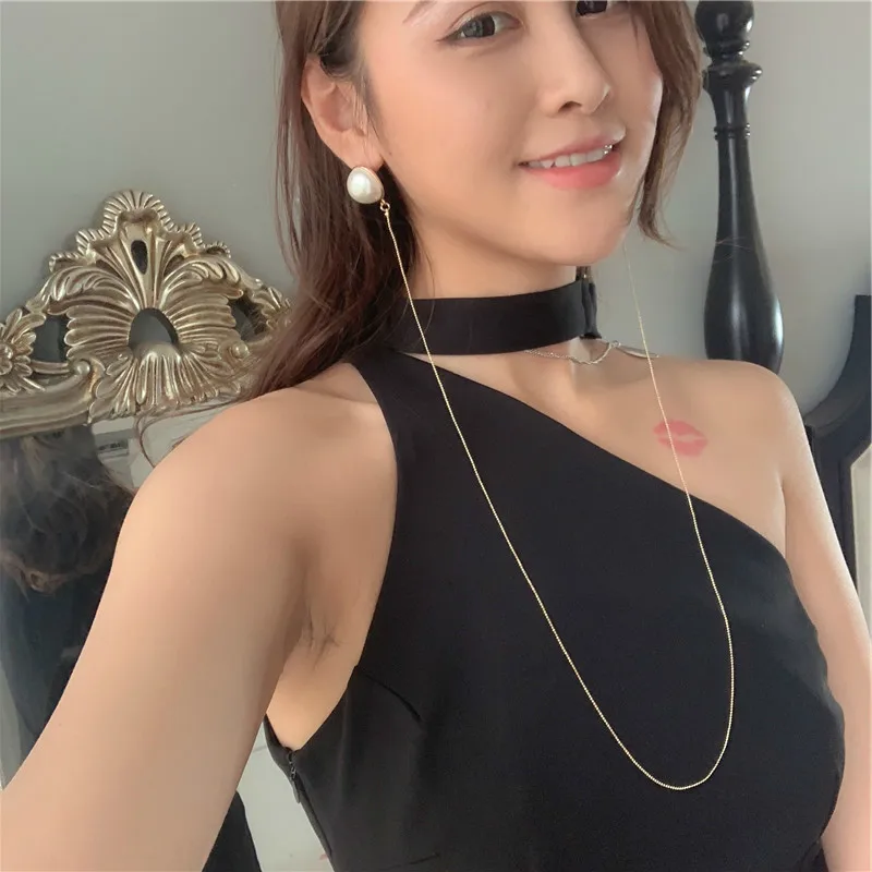 Fashion Necklace Earrings One-piece Jewelry Temperament Artificial Pearl Hanging Neck Long Chain Beach Holiday Earrings
Fashion Necklace Earrings One-piece Jewelry Temperament Artificial Pearl Hanging Neck Long Chain Beach Holiday Earrings