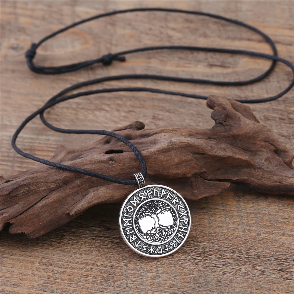 Teamer Brand Vikings Runes Amulet Pendant Necklace Tree of Life Yggdrasil necklace Nordic Talisman Wiccan Adjustable jewelry
Teamer Brand Vikings Runes Amulet Pendant Necklace Tree of Life Yggdrasil necklace Nordic Talisman Wiccan Adjustable jewelry