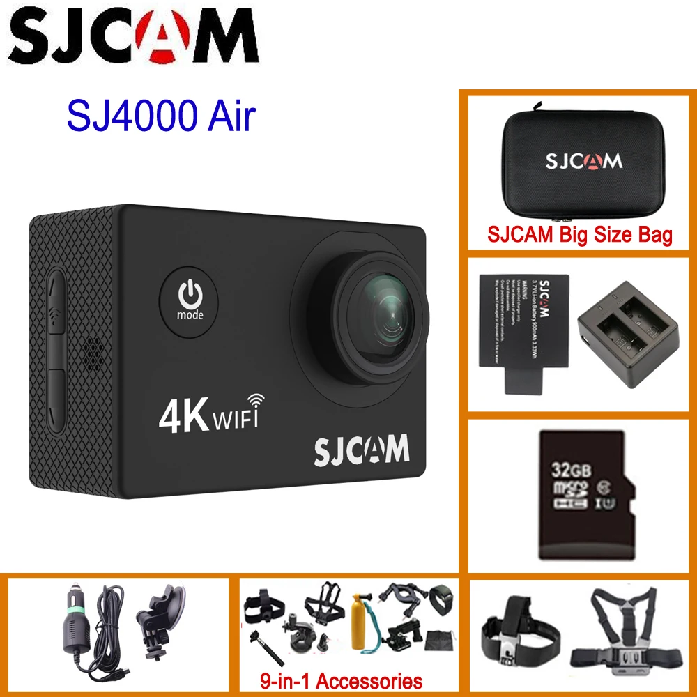 SJCAM SJ4000 AIR 4K 30fps Action Camera Full HD Allwinner Chipset 4K WiFi Sport DV 2.0" Mini Helmet Camera Waterproof Sports DV
SJCAM SJ4000 AIR 4K 30fps Action Camera Full HD Allwinner Chipset 4K WiFi Sport DV 2.0" Mini Helmet Camera Waterproof Sports DV