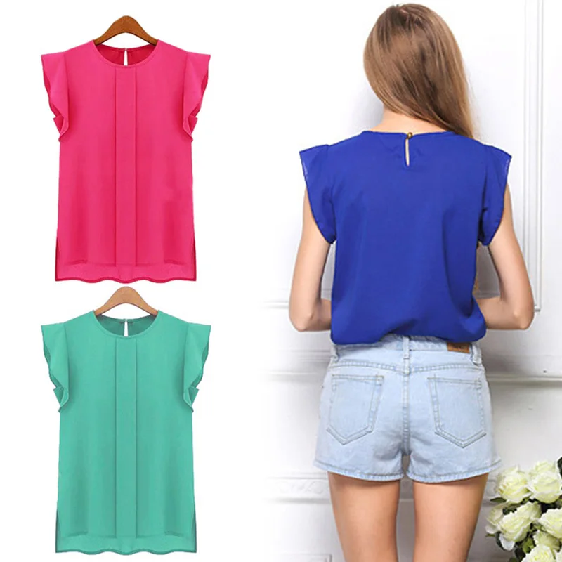 Vogue Cool Breathable Round Neck Shirt Chiffon Short Sleeve Street Home Ladie Tops Shirts Red Blue Green Korean tshirt Plus Size
Vogue Cool Breathable Round Neck Shirt Chiffon Short Sleeve Street Home Ladie Tops Shirts Red Blue Green Korean tshirt Plus Size