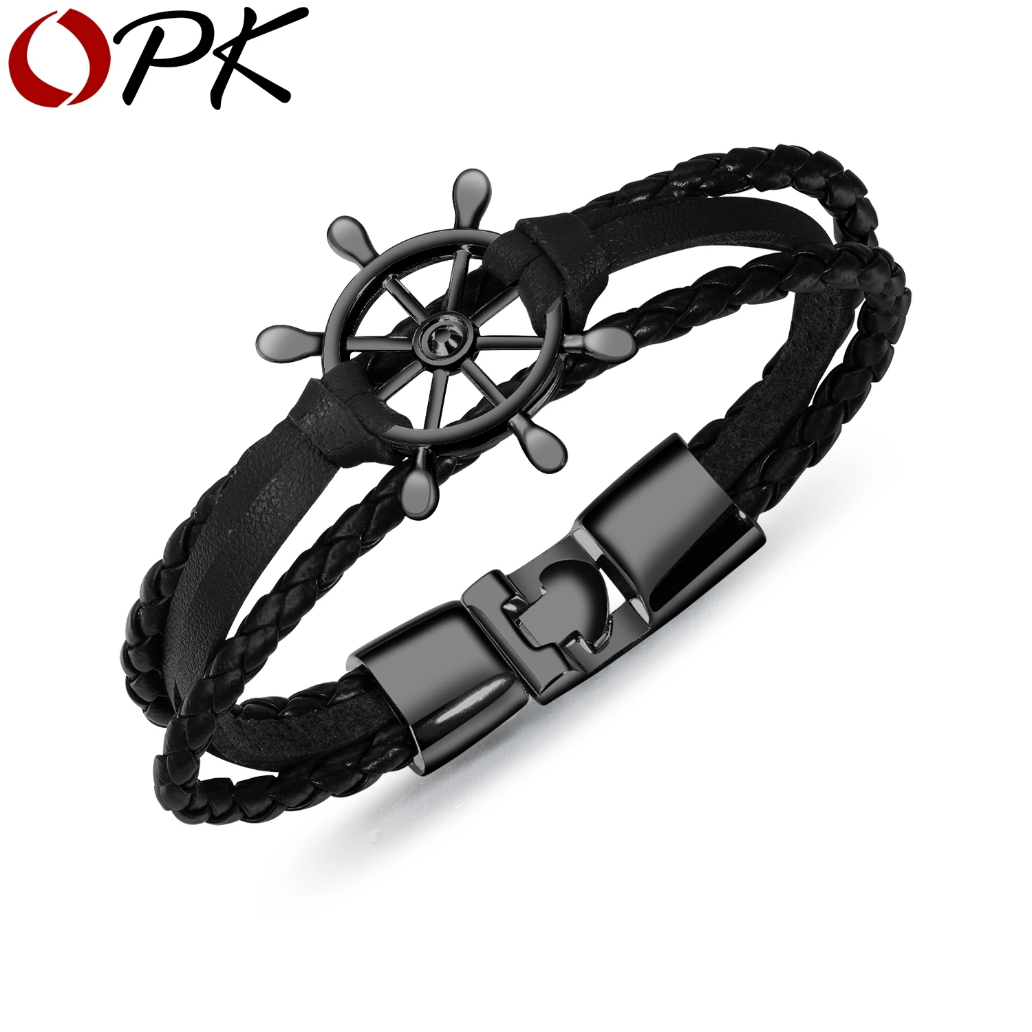 OPK Fashion Sailor Bracelet For Man Multilayer Leather Jewelry Rudder Bracelets Bangles Stainless Steel Handmade Chain PH1257
OPK Fashion Sailor Bracelet For Man Multilayer Leather Jewelry Rudder Bracelets Bangles Stainless Steel Handmade Chain PH1257