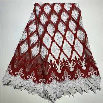 2019 High Quality Net Red Nigerian Embroidered Tulle Lace Fabric For Bride Wdding French Beads And Stones Material juan431B-1 
2019 High Quality Net Red Nigerian Embroidered Tulle Lace Fabric For Bride Wdding French Beads And Stones Material juan431B-1