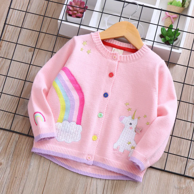 Baby Girls Sweaters Coat Kids Cardigans Unicorn Rainbow Embroidery Children Knitwear Spring Autumn Girls Outerwear Coat
Baby Girls Sweaters Coat Kids Cardigans Unicorn Rainbow Embroidery Children Knitwear Spring Autumn Girls Outerwear Coat
