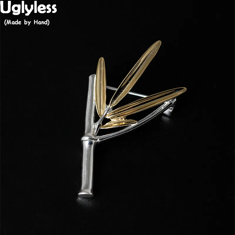 Uglyless 100% Real Solid 925 Sterling Silver Handmade Bamboo Leaves Brooches for Women Ethnic Bamboo Pins Brooch Fine Jewelry
Uglyless 100% Real Solid 925 Sterling Silver Handmade Bamboo Leaves Brooches for Women Ethnic Bamboo Pins Brooch Fine Jewelry