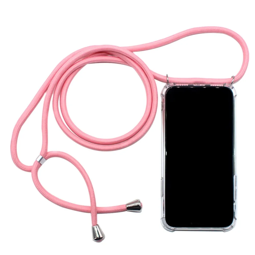 Crossbody Strap Cover For iPhone X Xr XS Max 7 8 Plus 6S 5S SE Case Girly Necklace Coque Lanyard Shoulder Neck Strap Clear Cases (12)