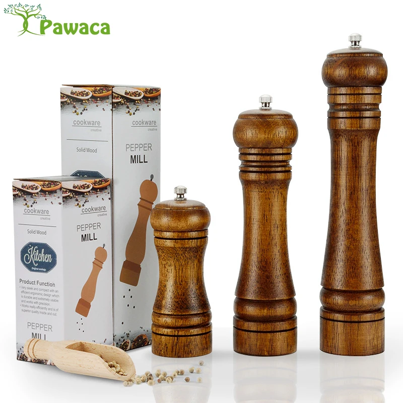 Salt Pepper Mill Solid Oak Wood Pepper Mill with Strong Adjustable Ceramic Grinder 5" 8" 10" Kitchen Hand Shaker Grinder Tools
Salt Pepper Mill Solid Oak Wood Pepper Mill with Strong Adjustable Ceramic Grinder 5" 8" 10" Kitchen Hand Shaker Grinder Tools