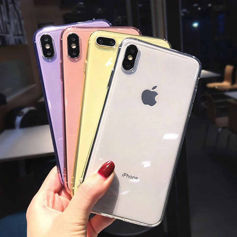 Transparent Candy Color Anti-knock Phone Case For iPhone X XS XR XS Max 6 6S 7 8 Plus Clear Soft TPU Protection Back Cover
Transparent Candy Color Anti-knock Phone Case For iPhone X XS XR XS Max 6 6S 7 8 Plus Clear Soft TPU Protection Back Cover