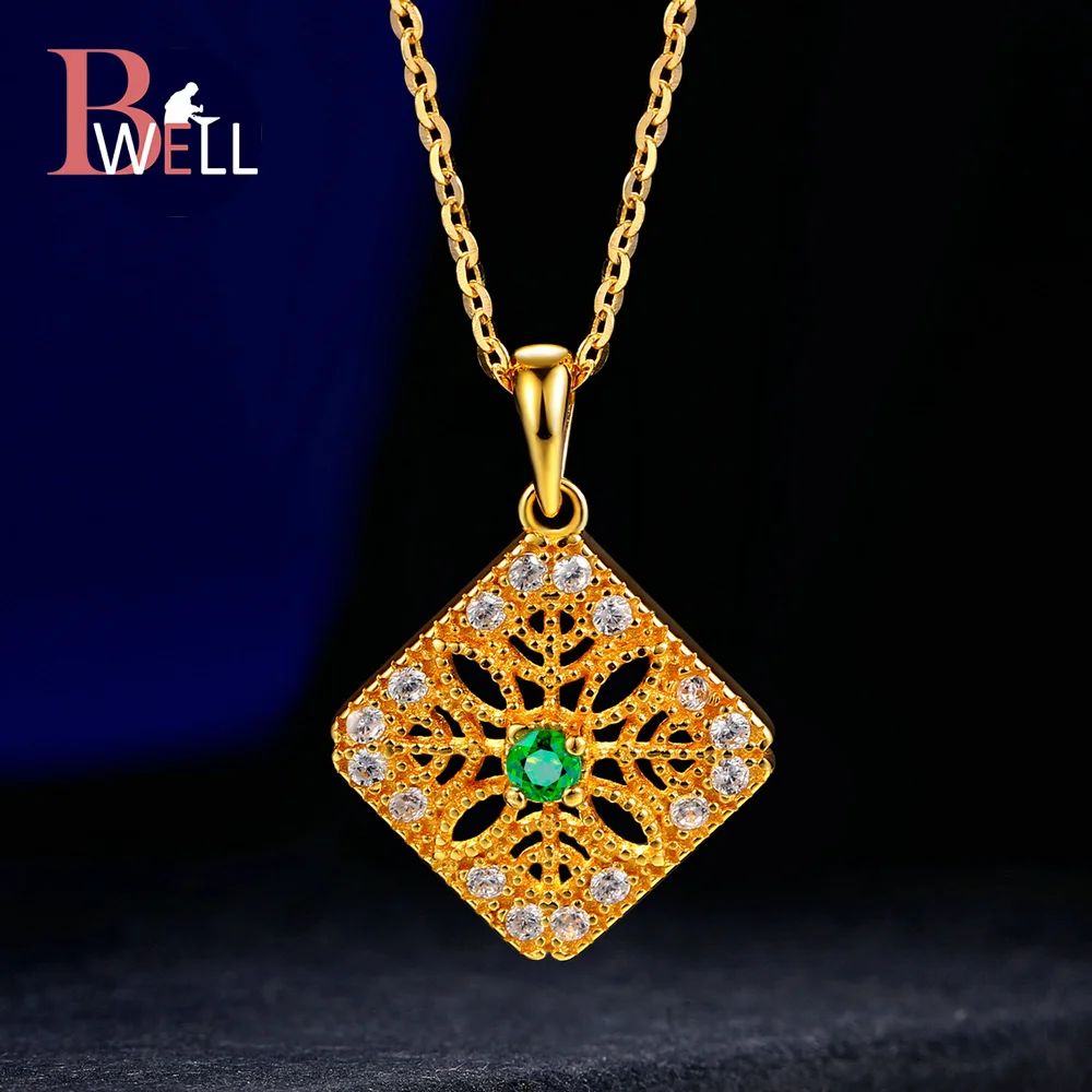 Bwell Natural Emerald Party Necklaces & Pendants Fine Jewelry 925 Sterling Silver 14K Yellow Gold Plated For Women BWNI056
Bwell Natural Emerald Party Necklaces & Pendants Fine Jewelry 925 Sterling Silver 14K Yellow Gold Plated For Women BWNI056