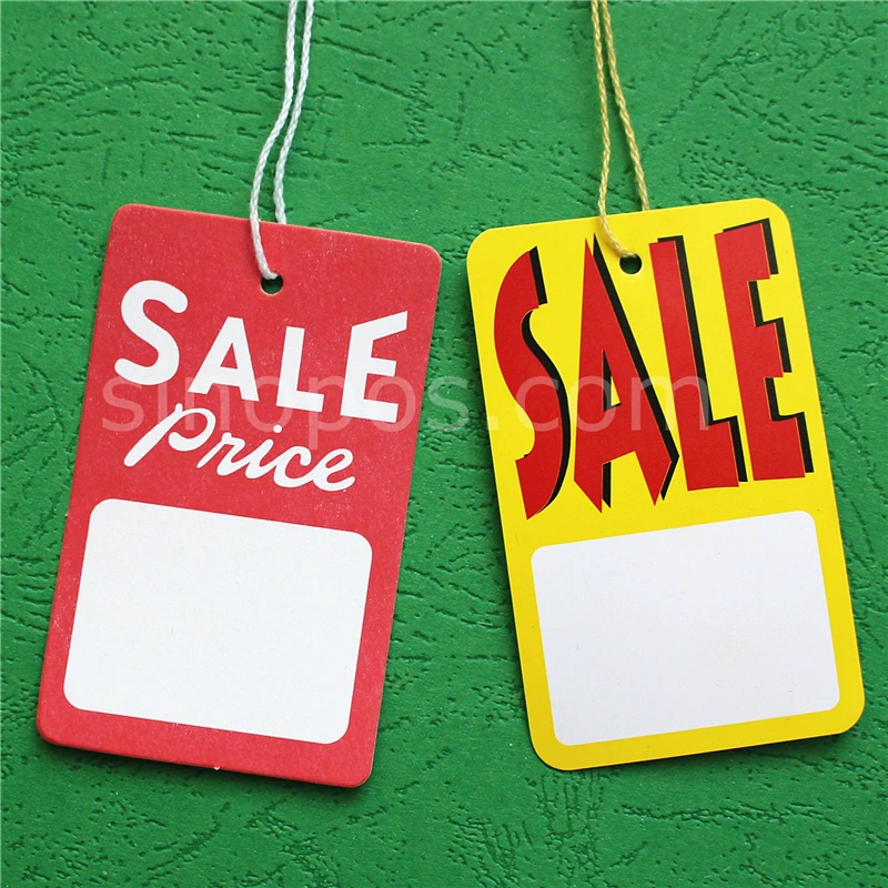 Pre-strung Sale Tag 45x73mm, garment price tags with cord packaging label gift hangtag hang string paper promotional ticket card
Pre-strung Sale Tag 45x73mm, garment price tags with cord packaging label gift hangtag hang string paper promotional ticket card