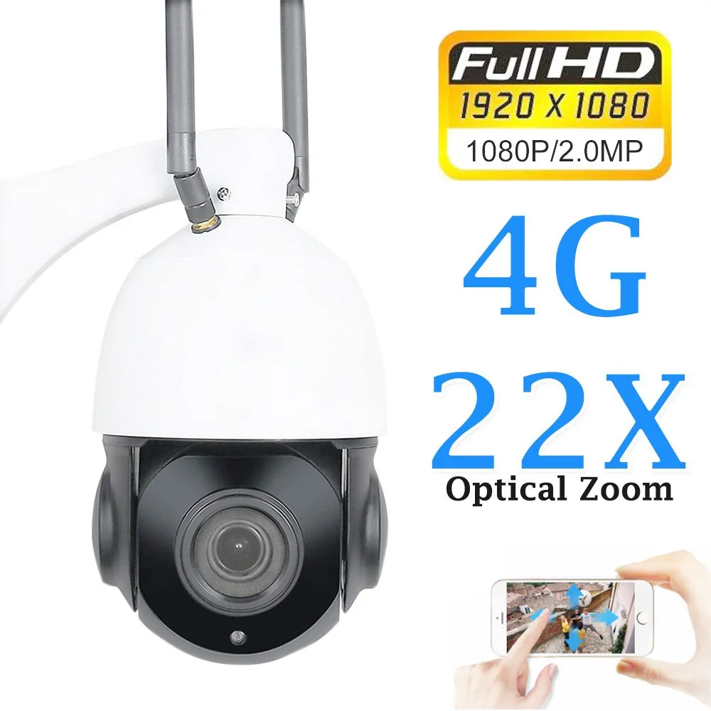ZILNK 1080P 4G PTZ IP Camera Wifi 3G SIM Card Dome 22X Optical Zoom Security Wireless Camera Audio Night CCTV Video Surveillance
ZILNK 1080P 4G PTZ IP Camera Wifi 3G SIM Card Dome 22X Optical Zoom Security Wireless Camera Audio Night CCTV Video Surveillance