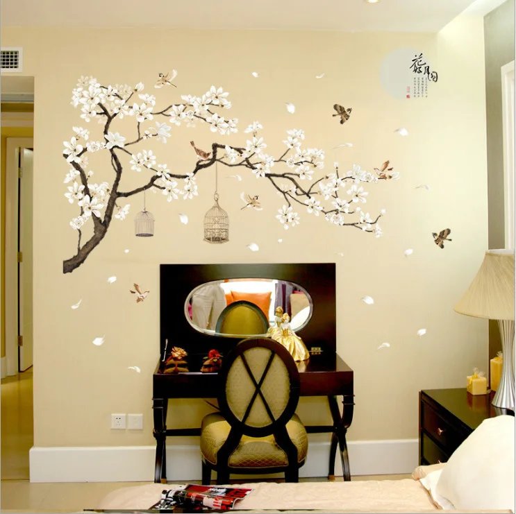 187*128cm Big Size Tree Wall Stickers Birds Flower Home Decor Wallpapers for Living Room Bedroom DIY Vinyl Rooms Decoration
187*128cm Big Size Tree Wall Stickers Birds Flower Home Decor Wallpapers for Living Room Bedroom DIY Vinyl Rooms Decoration