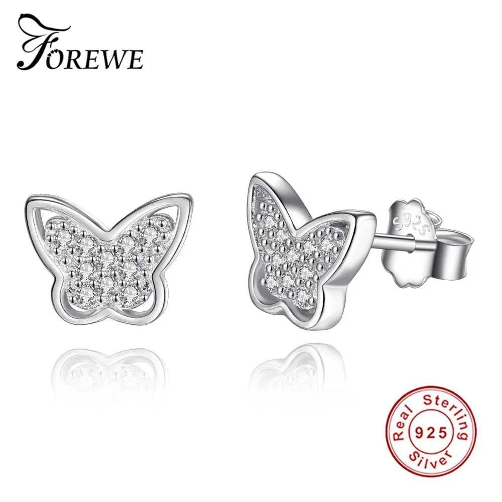 FOREWE 925 Sterling Silver Butterfly Earrings with Clear CZ Stud Earrings for Women Girl Luxury Engagement Wedding Women Jewelry
FOREWE 925 Sterling Silver Butterfly Earrings with Clear CZ Stud Earrings for Women Girl Luxury Engagement Wedding Women Jewelry