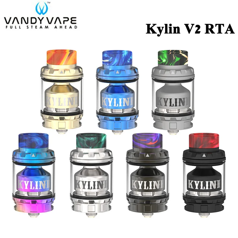 

Original Vandy Vape Kylin V2 RTA Tank 3ML 5ML E Cigarette Vandyvape Atomizer Beveled Airflow Support Single Dual Coil Deck Build