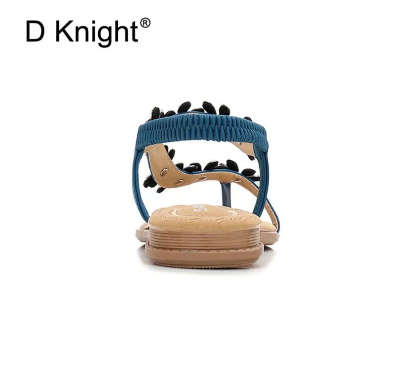 Boho Women Shoes Comfort Sandals Summer Fashion Crystal Flip Flops High Quality Flat Sandals Gladiator Sandalias Plus Size 42 (23)
