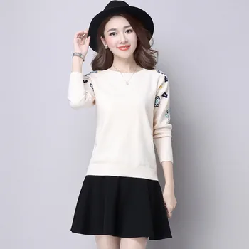Sweters Women 2018 NEW Autumn Winter Fashion Jacquard O-collar Long sleeve Short Pullovers Sweater Knit Women Tops AA225
Sweters Women 2018 NEW Autumn Winter Fashion Jacquard O-collar Long sleeve Short Pullovers Sweater Knit Women Tops AA225