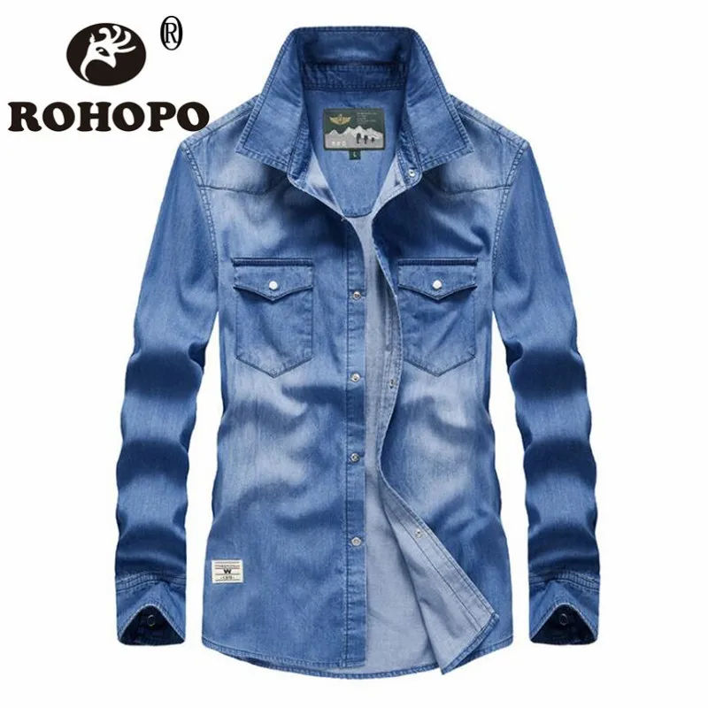 Long Sleeve Shirt Men 2019 Vintage Spring Autumn Cotton Denim Color Shirt Male Printed Back Letter Hip Hop Man Washed Shirt
Long Sleeve Shirt Men 2019 Vintage Spring Autumn Cotton Denim Color Shirt Male Printed Back Letter Hip Hop Man Washed Shirt