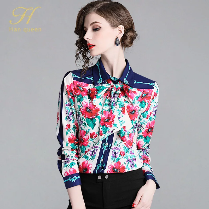 H Han Queen New 2019 Spring Print Blusa Feminina Shirt Women Chiffon Blouse Vintage Work Casual Top Office Blouses Flower Shirts
H Han Queen New 2019 Spring Print Blusa Feminina Shirt Women Chiffon Blouse Vintage Work Casual Top Office Blouses Flower Shirts