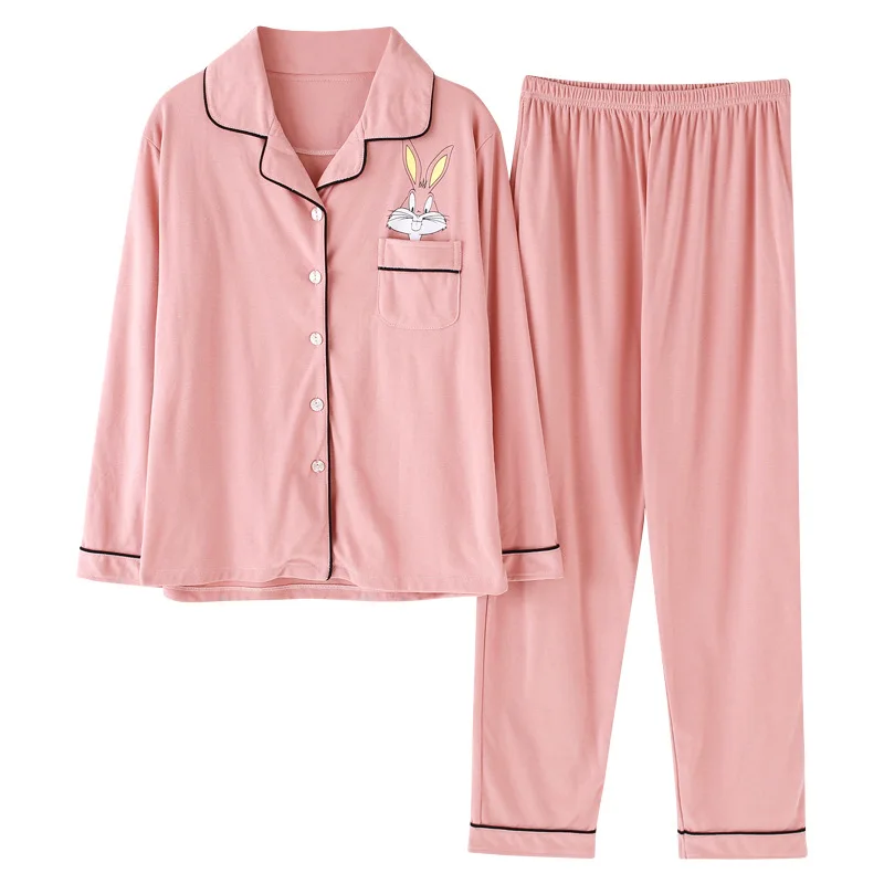 new 2019 ladies pajamas set pink cute rabbit starling long-sleeved shirt 2Pcs pajamas ladies casual home clothing 100% cotton
new 2019 ladies pajamas set pink cute rabbit starling long-sleeved shirt 2Pcs pajamas ladies casual home clothing 100% cotton