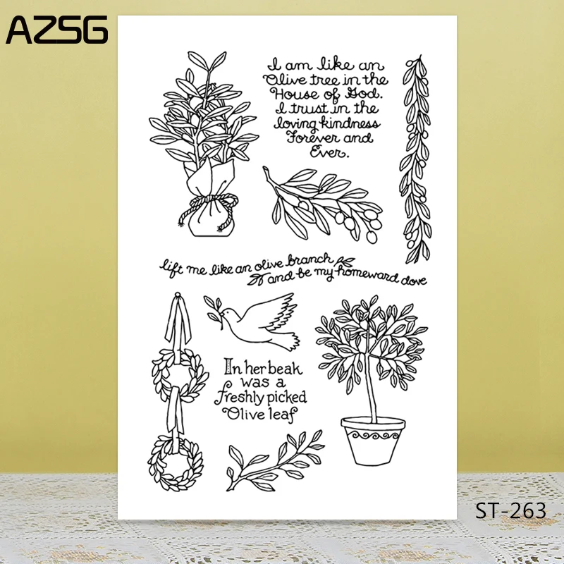 AZSG Potted Plant Peace Dove Olive Branch Clear Stamps For DIY Scrapbooking/Card Making/Album Decorative Silicone Stamp Crafts
AZSG Potted Plant Peace Dove Olive Branch Clear Stamps For DIY Scrapbooking/Card Making/Album Decorative Silicone Stamp Crafts