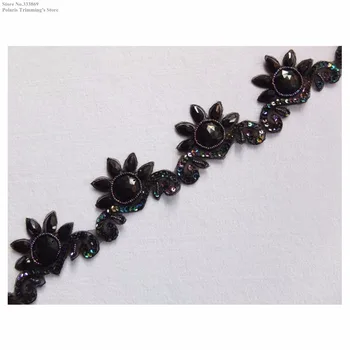 New Handmade Black AB Sequined Beaded Stoned Crown-shaped Lace Appliques Trimmings Dancing Costume DECOR Sewing DIY Craft PBT18C
New Handmade Black AB Sequined Beaded Stoned Crown-shaped Lace Appliques Trimmings Dancing Costume DECOR Sewing DIY Craft PBT18C