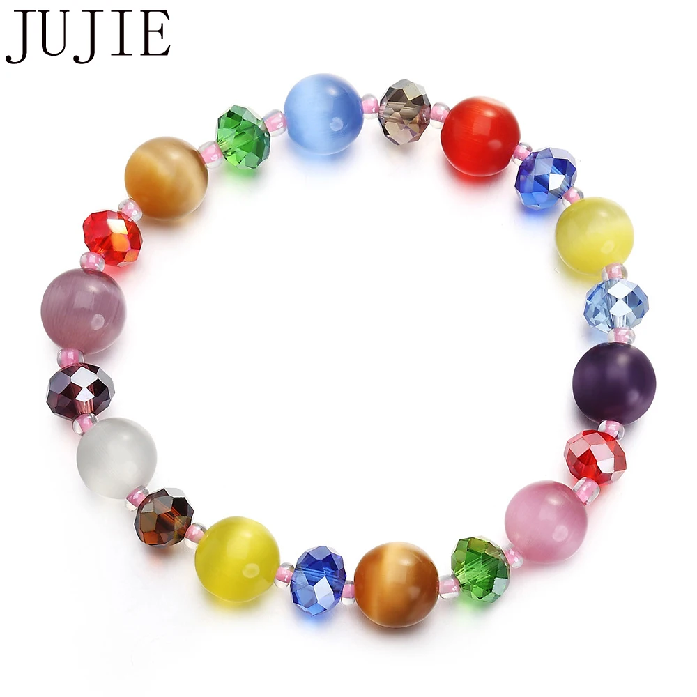 JUJIE Mixed Color Cat's Eye Stone Beads Bracelets Korean Version Of Fresh And SweetElasticity Bracelets Student Jewelry
JUJIE Mixed Color Cat's Eye Stone Beads Bracelets Korean Version Of Fresh And SweetElasticity Bracelets Student Jewelry