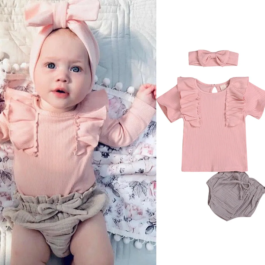3PCS 2019 toddler girls outfit set children clothes Infant Baby Girls Striped Ruffled Tops PP Shorts Hair Band Outfit Summer
3PCS 2019 toddler girls outfit set children clothes Infant Baby Girls Striped Ruffled Tops PP Shorts Hair Band Outfit Summer