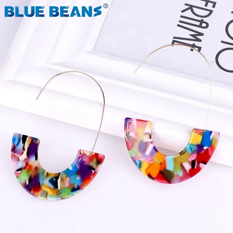 

CC Earrings Leopard Acrylic Bohemian Colorful For Women Earings Fashion Geometric Dangle Drop Resin Statement African Boho 2019