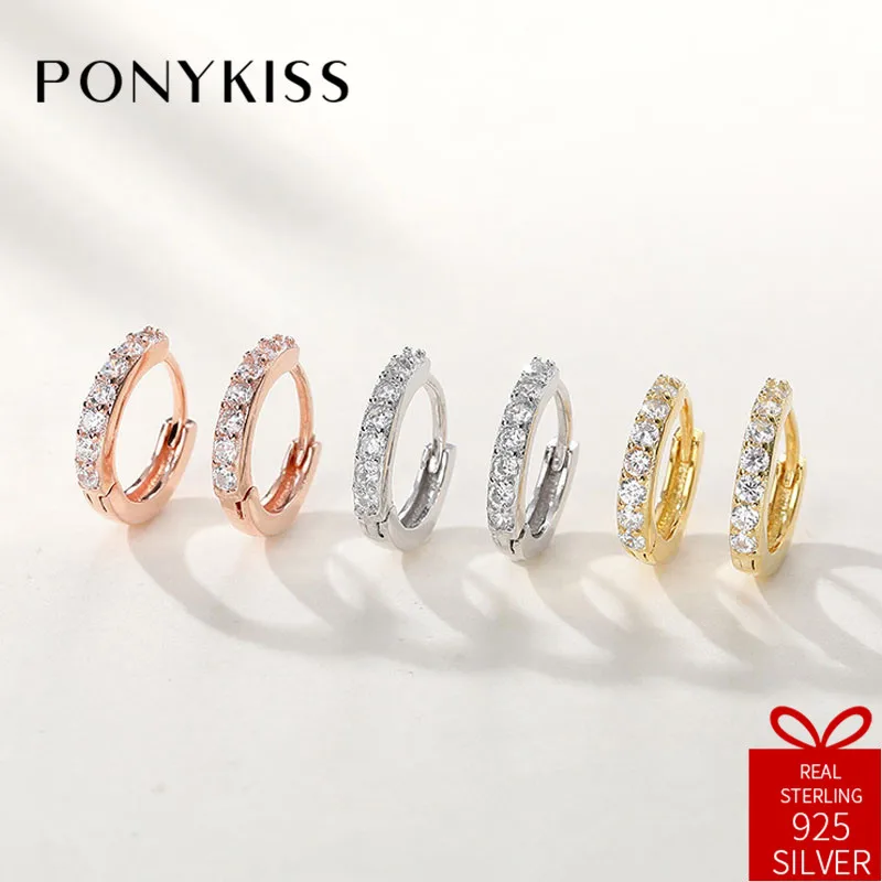 PONYKISS Trendy 100% 925 Sterling Silver Zircon Geometric Hoop Earrings For Women Party Fashion Accessory Delicate Jewelry Gift
PONYKISS Trendy 100% 925 Sterling Silver Zircon Geometric Hoop Earrings For Women Party Fashion Accessory Delicate Jewelry Gift
