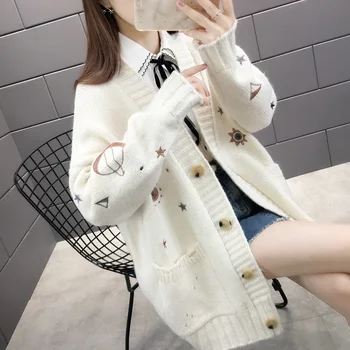 Will fall with a new female easy lazy student wind knitting cardigan sweater coat
Will fall with a new female easy lazy student wind knitting cardigan sweater coat