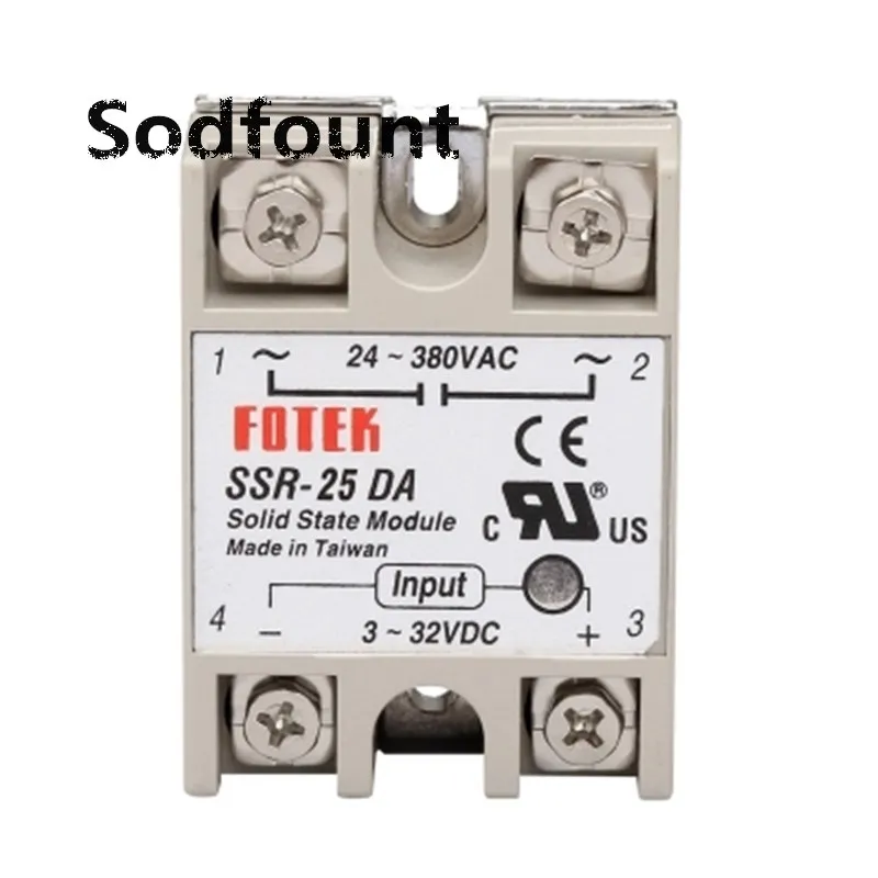 Industrial Solid State Relay SSR 25A with Protective Flag SSR-25DA 25A DC control AC
Industrial Solid State Relay SSR 25A with Protective Flag SSR-25DA 25A DC control AC