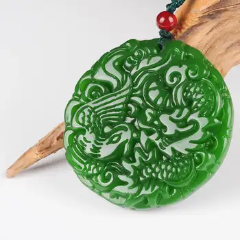 Koraba Fine Jewelry Natural Green Hand-carved Chinese Hetian Jasper Dragon and Phoenix Pendant Free Shipping
Koraba Fine Jewelry Natural Green Hand-carved Chinese Hetian Jasper Dragon and Phoenix Pendant Free Shipping