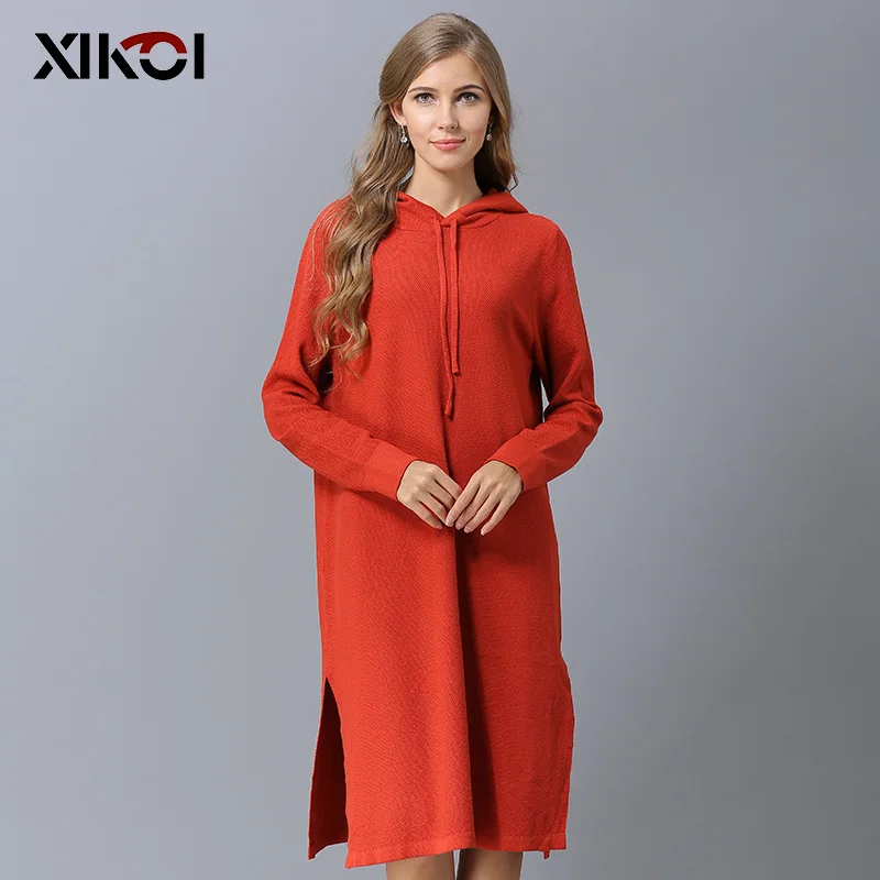 XIKOI knitted Womens MIDI Dresses Hem Split Long Sleeve Loose Oversize Autumn Winter Casual Long Dresses With Hat
XIKOI knitted Womens MIDI Dresses Hem Split Long Sleeve Loose Oversize Autumn Winter Casual Long Dresses With Hat