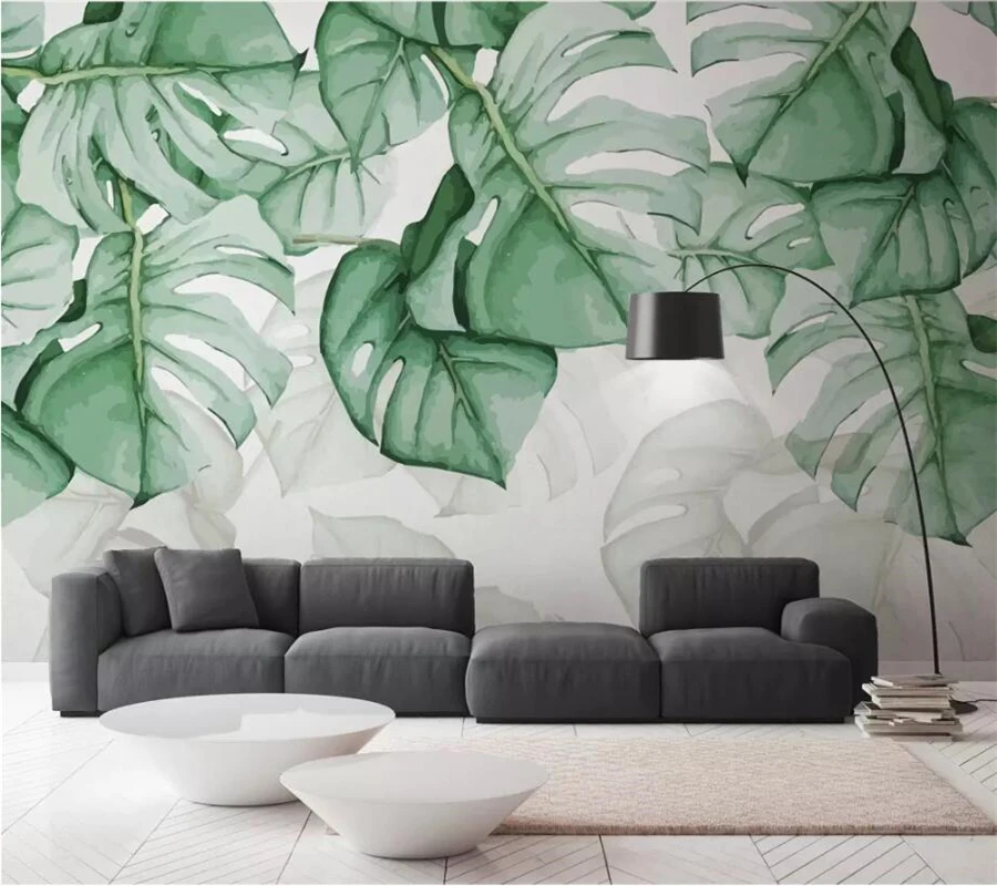 

beibehang papel de parede Custom wallpaper 3d mural hand-painted tortoiseshell back tropical plant background wall paper murals